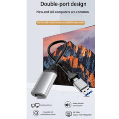 EQUIP - ADATTATORE da USB a HDMI (USB-C + A), 1080P HD