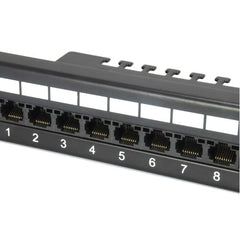 EQUIP - PATCH PANEL 24-PORTE CAT.6 NON SCHERMATO 19" 1U, Nero