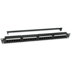 EQUIP - PATCH PANEL 24 PORTE CAT.6 NON SCHERMATO, 1U 19" - Nero