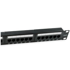 EQUIP - PATCH PANEL 24 PORTE CAT.6 NON SCHERMATO, 1U 19" - Nero