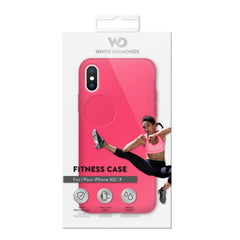 WHITE DIAMONDS - Cover semi-trasparente in TPU rigido con glitter fluttuanti nel liquido compatibile con Apple iPhone Xs/ iPhone X