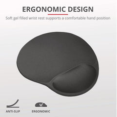TAPPETINO/MOUSEPAD ERGONOMICO CON POGGIAPOLSO - TRUST BIGFOOT - NERO