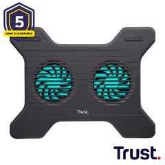 SUPPORTO/RIALZO NOTEBOOK CON 2 VENTOLE DI RAFFREDDAMENTO - TRUST XSTREAM BREEZE - NERO