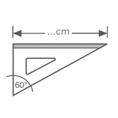 SQUADRA ALLUMINIO PROFIL 60° - 35 cm