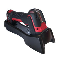 Scanner: Wireless. Ultra rugged/industrial. 1D, PDF417, 2D, SR focus, with vibration. Red scanner. Bluetooth Class 1. Assembled in China.