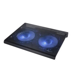 BASE DI RAFFREDDAMENTO PER LAPTOP CON DOPPIA VENTOLA ILLUMINATA BLU - TRUST AZUL - NERO