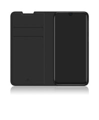 BOOKLET - Custodia a libro in pelle sintetica colore nero, funzione stand slot per carte e chiusura magnetica compatibile con Samsung Galaxy A40/ Galaxy A40 Enterprise Edition