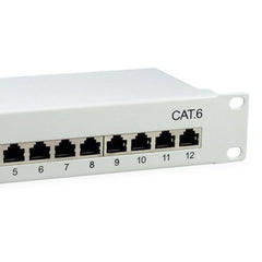 EQUIP - PATCH PANEL 12-PORTE CAT.6 SCHERMATO 10" 1U, Grigio Chiaro
