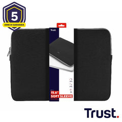 CUSTODIA/SLEEVE 15,6" MORBIDA PER LAPTOP/NOTEBOOK TRUST PRIMO - NERO