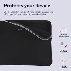 CUSTODIA/SLEEVE 13,3" MORBIDA PER LAPTOP/NOTEBOOK TRUST PRIMO - NERO