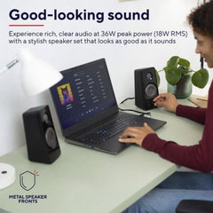SET ALTOPARLANTI SPEAKERS 2.0 36W PICCO (18W RMS) CON INGRESSO JACK 3,5MM - TRUST TYTAN 2.0 - NERO
