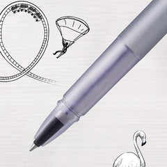Penna roller Vector XL Punta sottile  Laccatura argento blu metallizzato su ottone con puntale cromato  Punta sottile