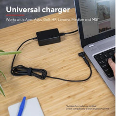 ALIMENTATORE/CARICABATTERIA UNIVERSALE LAPTOP/NOTEBOOK 45W - TRUST PRIMO - NERO