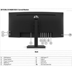 P34hc G4 WQHD USB-C Monitor curvo