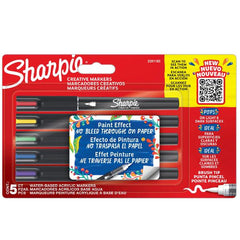 ASTUCCIO 5 MARCATORI CREATIVE MARKERS SHARPIE PUNTA PENNELLO