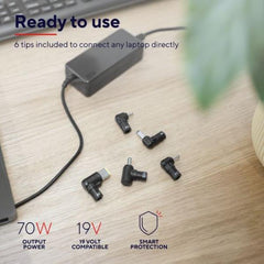 ALIMENTATORE/CARICABATTERIA UNIVERSALE LAPTOP/NOTEBOOK 70W - TRUST PRIMO - NERO