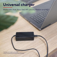 ALIMENTATORE/CARICABATTERIA UNIVERSALE LAPTOP/NOTEBOOK 70W - TRUST PRIMO - NERO