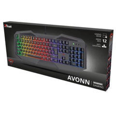 TASTIERA GAMING CABLATA 140CM ILLUMINATA (RAINBOW) - LAYOUT ITALIANO - TRUST GXT 830-RW AVONN - NERO