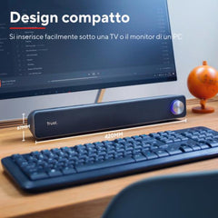 SOUNDBAR SPEAKERS 12W PICCO (6W RMS) - TRUST ARYS - NERO