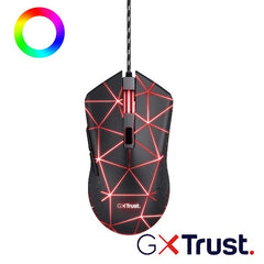 MOUSE GAMING RGB CABLATO - TRUST GXT 133 LOCX NERO