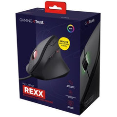 MOUSE ERGONOMICO  VERTICALE CABLATO 10.000 DPI - 6 TASTI PROGRAMMABILI - TRUST GXT 144 REXX  - NERO