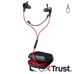 AURICOLARI GAMING CABLATI CON MICROFONO STACCABILE - TRUST GXT408 COBRA - NERO/ROSSO