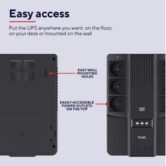 GRUPPO DI CONTINUITÀ (UPS) FORMATO POWERSTRIP 800VA CON 6 PRESE SCHUKO PROTETTE - TRUST MAXXON 800