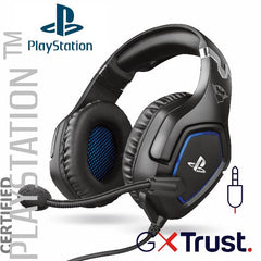 CUFFIE GAMING CABLATE JACK 3,5MM PLAYSTATION® CERTIFICATE, DRIVER 50MM - TRUST GXT488 FORZE NERO