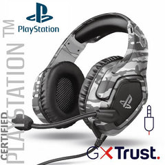CUFFIE GAMING CABLATE JACK 3,5MM PLAYSTATION® CERTIFICATE, DRIVER 50MM - TRUST GXT488 FORZE-G CAMOUFLAGE/GRIGIO