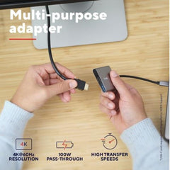 ADATTATORE DOCKING STATION MULTIPORT, 1 HDMI 4K, 1 USB-C PD, 1 USB-A 3.2 - TRUST DALYX 3-IN-1 - ALLUMINIO