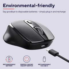 MOUSE WIRELESS RICARICABILE - 1600DPI - TRUST ZAYA - NERO