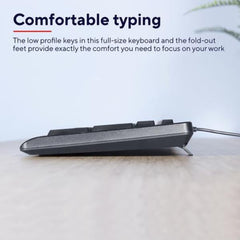 KIT DESK SET TASTIERA E MOUSE CABLATI RESISTENTI AGLI SVERSAMENTI- LAYOUT ITALIANO - TRUST PRIMO - NERO