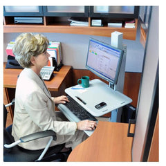 WORKFIT-C POSTAZIONE DI LAVORO SEDUTO-IN PIEDI-LD A UN SOLO SCHERMO (GRIGIO)