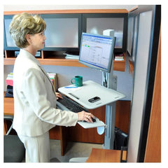 WORKFIT-C POSTAZIONE DI LAVORO SEDUTO-IN PIEDI-LD A UN SOLO SCHERMO (GRIGIO)
