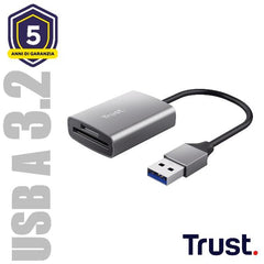 CARDREADER VELOCE USB-A 3.2 - TRUST DALYX ALLUMINIO