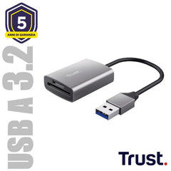 CARDREADER VELOCE USB-A 3.2 - TRUST DALYX ALLUMINIO