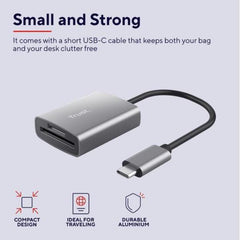 CARDREADER ULTRAVELOCE USB-C - TRUST DALYX ALLUMINIO