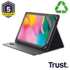 CUSTODIA FOLIO PER TABLET FINO A 10 POLLICI - MATERIALE RICICLATO 100% - TRUST PRIMO BLACK