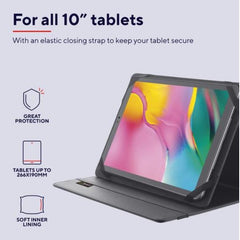 CUSTODIA FOLIO PER TABLET FINO A 10 POLLICI - MATERIALE RICICLATO 100% - TRUST PRIMO BLACK