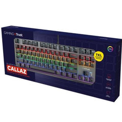 TASTIERA GAMING MECCANICA (COMPATTA TKL) CABLATA ILLUMINATA (RAINBOW) - LAYOUT ITALIANO - TRUST GXT834 CALLAZ - NERO