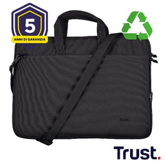 BORSA LAPTOP/NOTEBOOK FINO A 16" ECO - REALIZZATA CON PET RICICLATO - TRUST BOLOGNA NERO