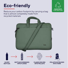 BORSA LAPTOP/NOTEBOOK FINO A 16" ECO - REALIZZATA CON PET RICICLATO - TRUST BOLOGNA VERDE