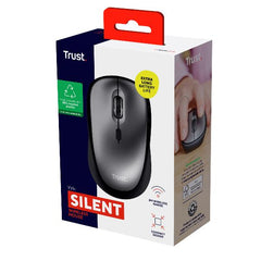 MOUSE WIRELESS SILENZIOSO - 1600DPI - PLASTICA RICICLATA 83% - DURATA BATTERIA 12 MESI - TRUST YVI+ NERO
