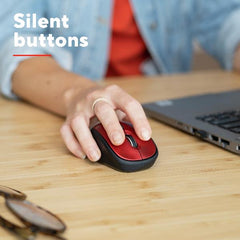 MOUSE WIRELESS SILENZIOSO - 1600DPI - PLASTICA RICICLATA 83% - DURATA BATTERIA 12 MESI - TRUST YVI+ ROSSO