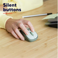 MOUSE WIRELESS SILENZIOSO - 1600DPI - PLASTICA RICICLATA 83% - DURATA BATTERIA 12 MESI - TRUST YVI+ VERDE