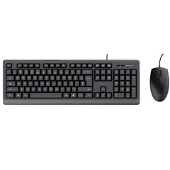KIT DESK SET TASTIERA E MOUSE CABLATI RESISTENTI AGLI SVERSAMENTI - LAYOUT ITALIANO - TRUST BASIC - NERO