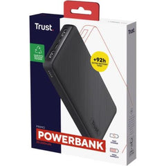 POWER BANK 20.000MAH - 2 USB-A 12W + 1 MICRO-USB + 1USB-C 15W - PLASTICA RICICLATA 50% - TRUST PRIMO POWERBANK - NERO