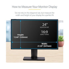 Filtro privacy per monitor da 24" 16:9, filtro di sicurezza in acrilico da appendere, pellicola protettiva ad installazione rapida, +/- 30 gradi, lucido