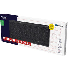 TASTIERA WIRELESS RICARICABILE MULTICONNECT 2 BT + 1 WL 2,4GHZ - PLASTICA RICICLATA 85% - LAYOUT ITALIANO - TRUST LYRA NERO