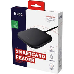 LETTORE DI SMART CARD CONTACTLESS (TIPO CARTA IDENTITA') - 85% PLASTICA RICICLATA - TRUST CETO NERO